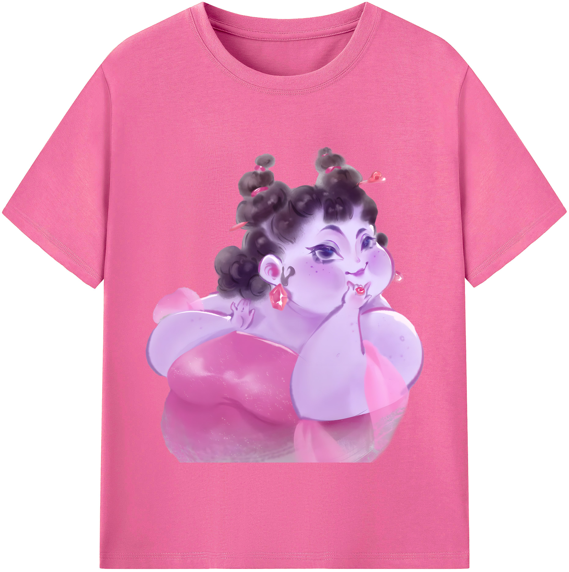 （画像用） Ne Zha 2 ナタ 魔童の大暴れ レディースカジュアルプリントTシャツ（綿100％）